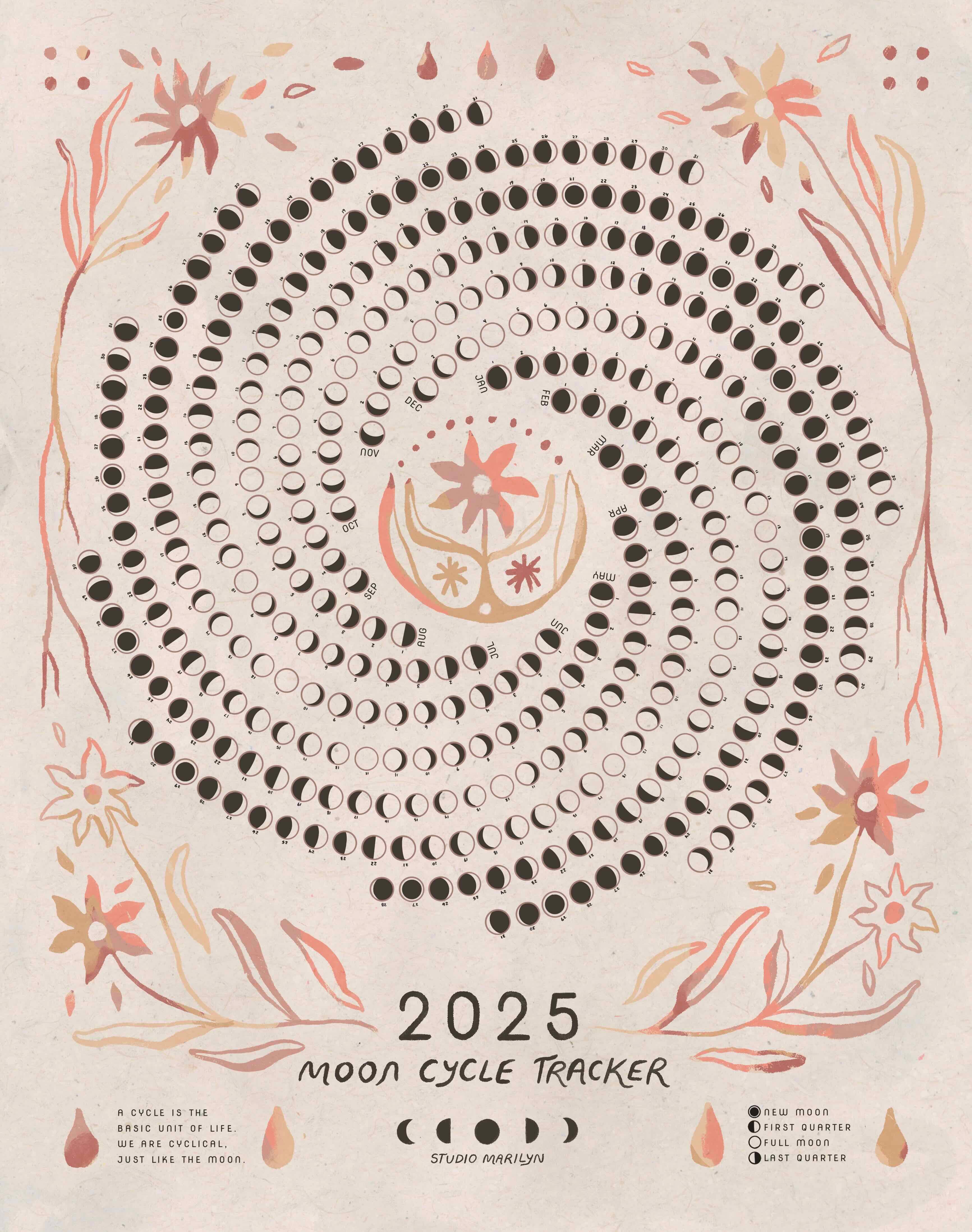 Studio Marilyn - Wholesale Calendar - Period Tracker Moon Calendar - Light1