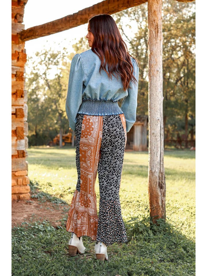 Multi CRISTINA TIERED PANTS, LEOPARD & BROWN for wholesale on Faire