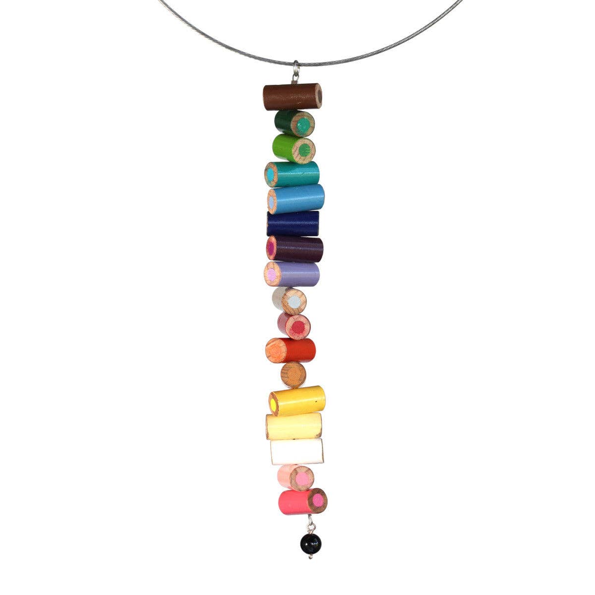 Amy Pfaffman Jewelry - Wholesale Pendant/Charm Necklace - Colored pencil long pendant on steel cable6