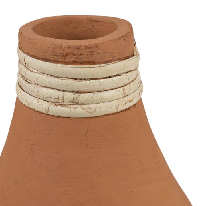 Foreside Home & Garden - Wholesale Vase - SALE - Mesa Top Wrapped Terracotta & Cane Bud Vase