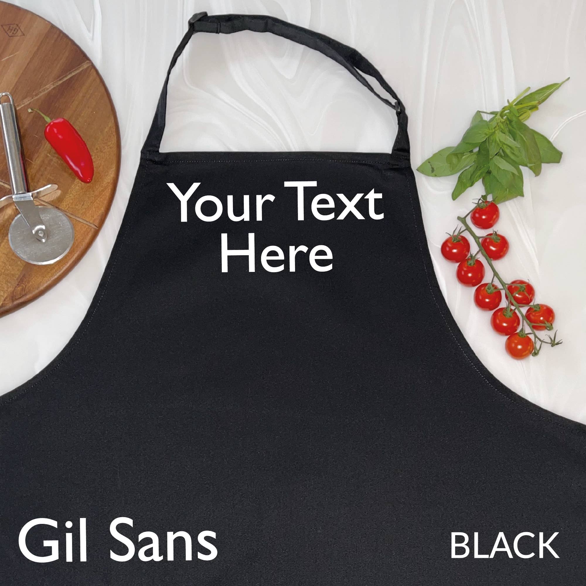 Lovetree Design - Vendita all'ingrosso Grembiuli - Grembiule nero personalizzabile3