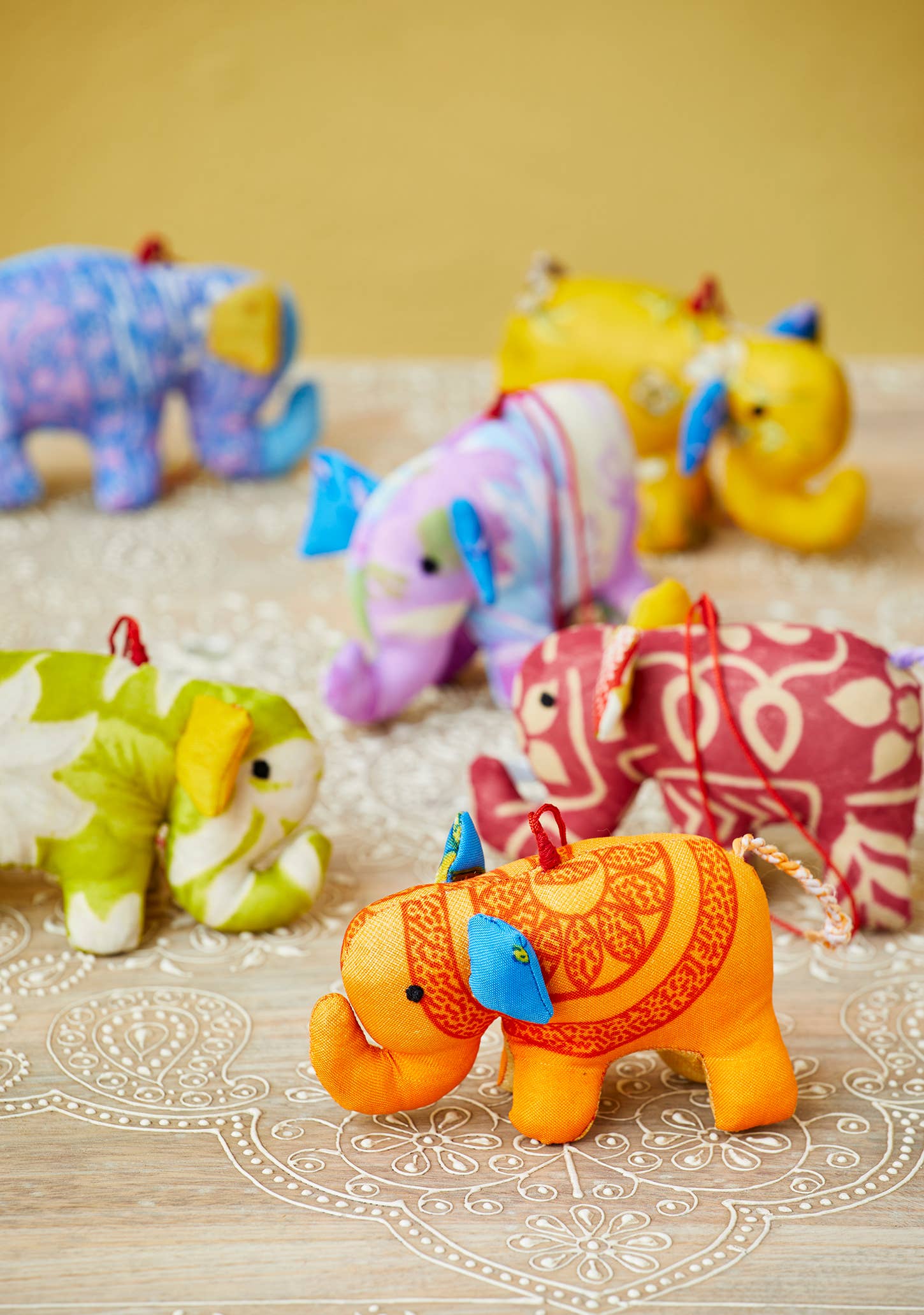 Namaste - Wholesale Ornament - Recycled Sari Decoration - Elephant