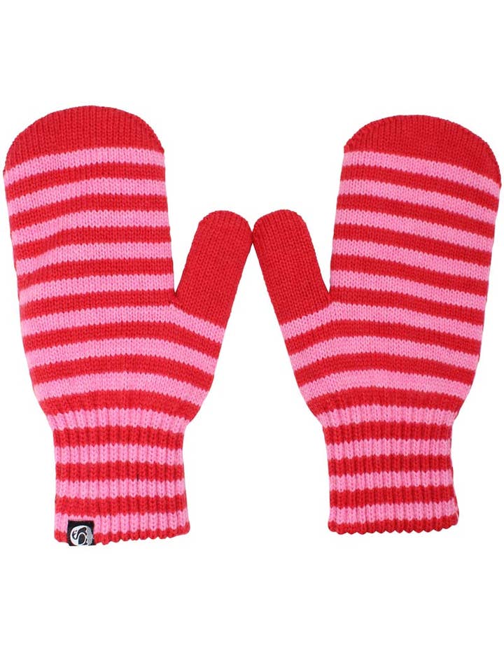 Danicebird Wool Mittens Bright Red/Spicy Pink for wholesale by Danefae København
