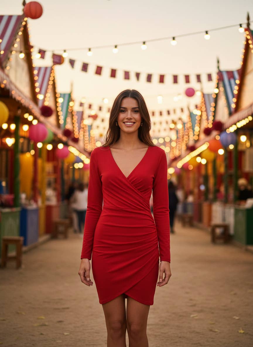 SHORT RED DRESS 22055 22025 for wholesale on Faire