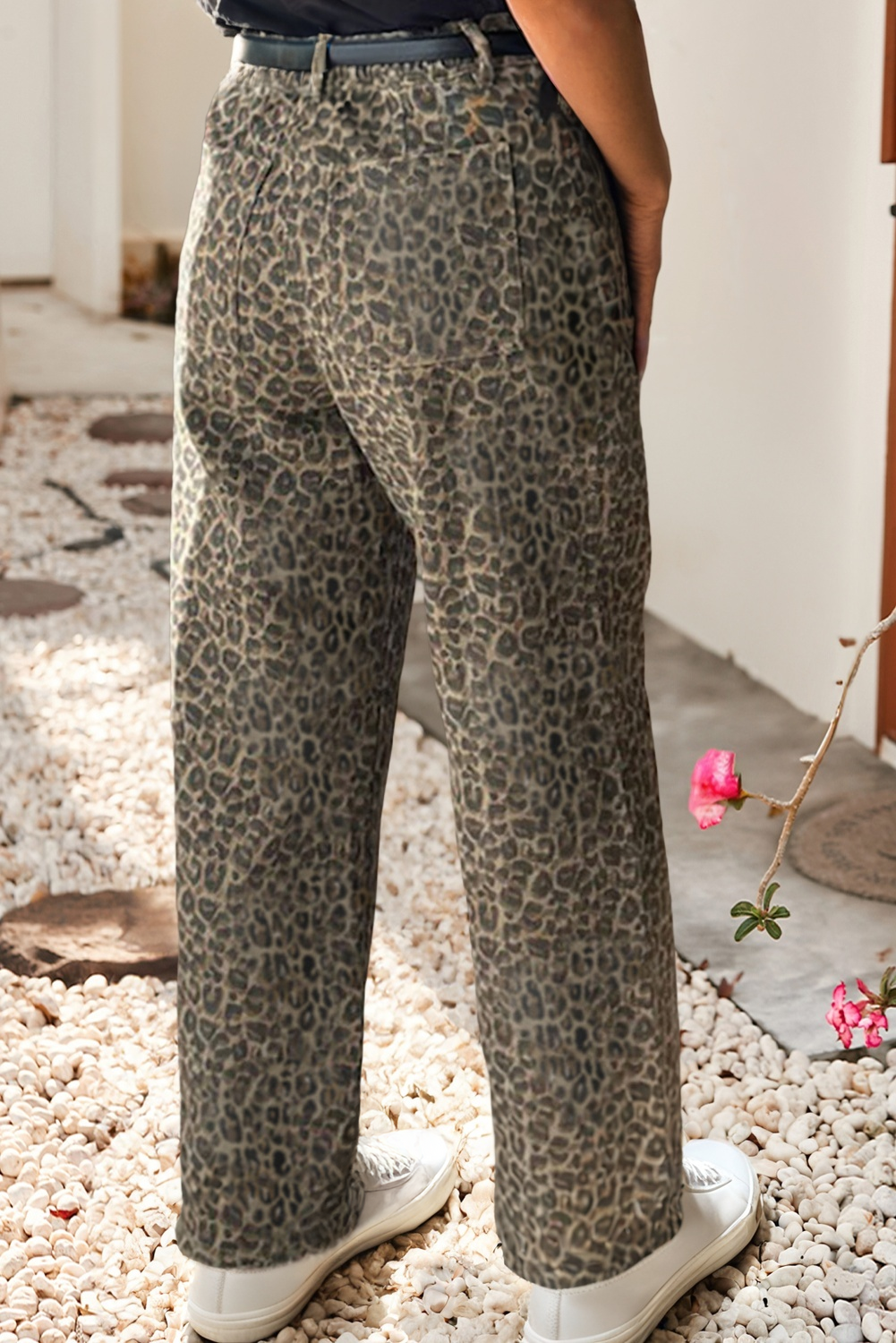 Yellow  LDC Leopard Straight Leg Jeans for wholesale on Faire1
