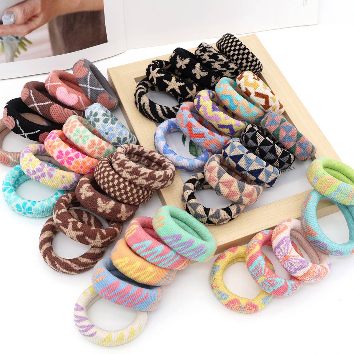ACCITY - Wholesale Hair Tie - FASHION  WIDENED HAIR TIES(5PCS/BOX)_CWAHA050416