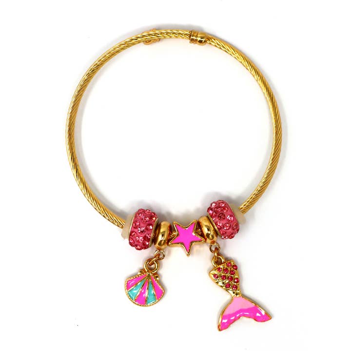 Mermaid Charm Bracelet | Pack of 2 for wholesale by Pink Poppy USA