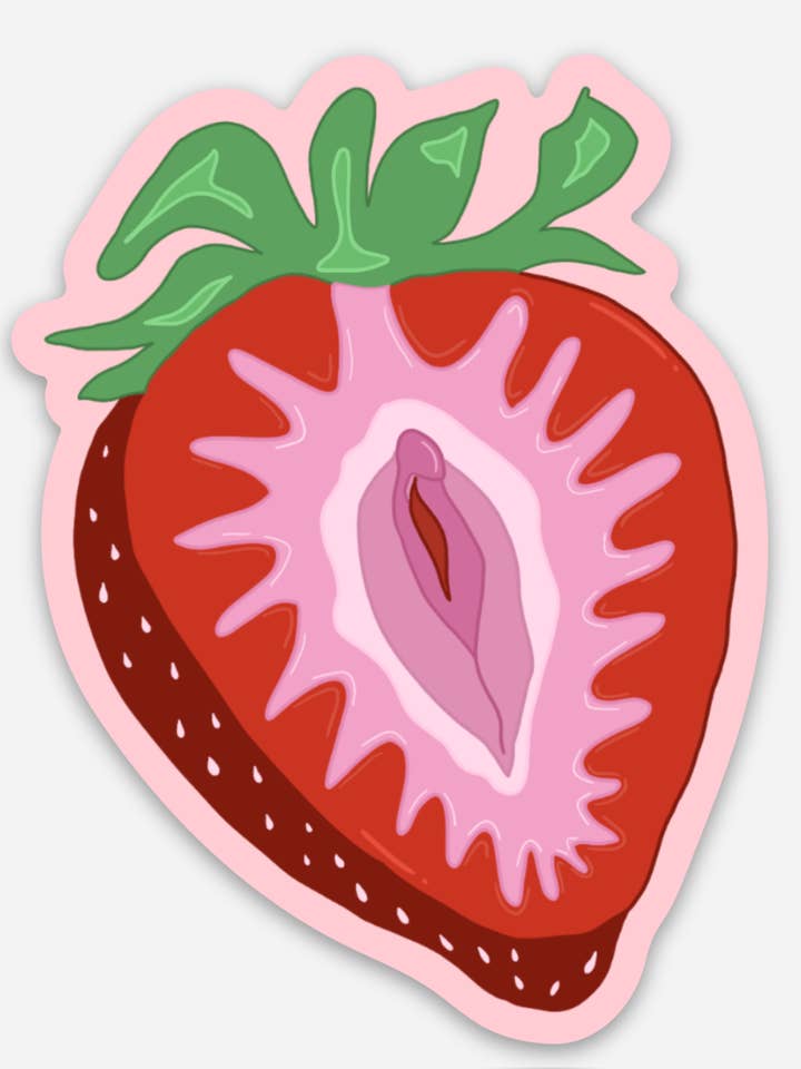 Vinyl Sticker (Strawbussy) for wholesale by Wild Rabbit Beads