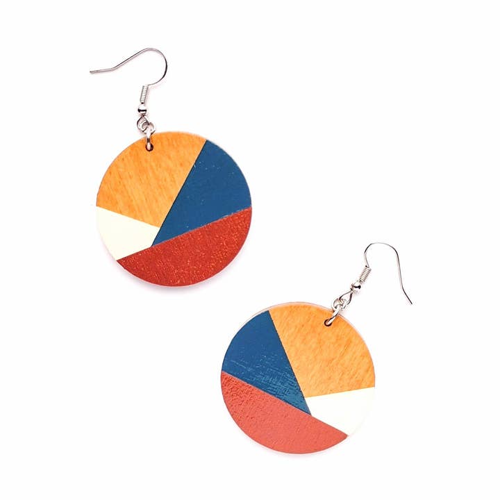 Spoon & Theory Handmade - Wholesale Dangle Earrings - Torrez Mini Teal Colorblock Earrings | Mountain Inspiration 0