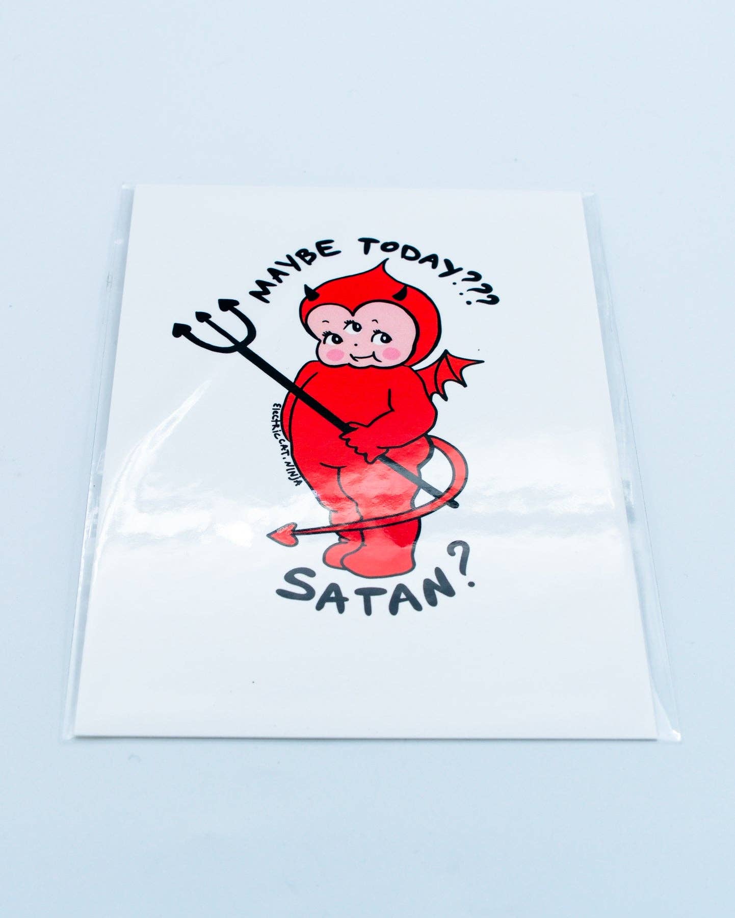 Electric Cat - Wholesale Art Print - Maybe Today Satan Baby Print – 4x6 Matte Art Print2