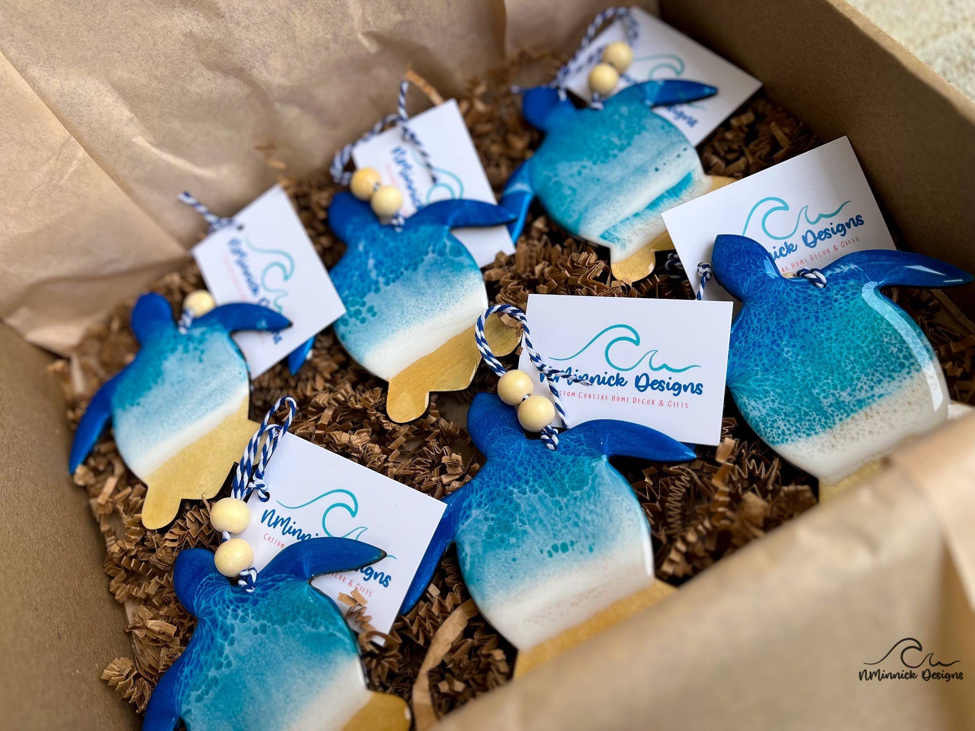 NMinnick Designs - Wholesale Ornament - Sea Turtle Ocean Resin Ornament5