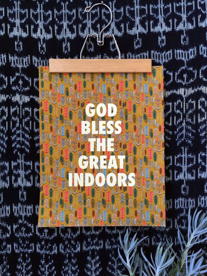 God Bless The Great Indoors -11 X 14 Print for wholesale by MBMB