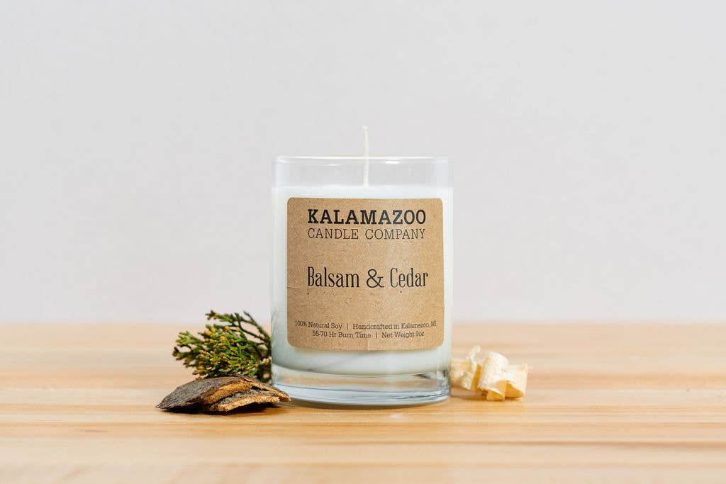 Kalamazoo Candle Company - Wholesale Jar/Filled Candle - Balsam & Cedar 10oz Jar Soy Candle - Hand-Poured Michigan