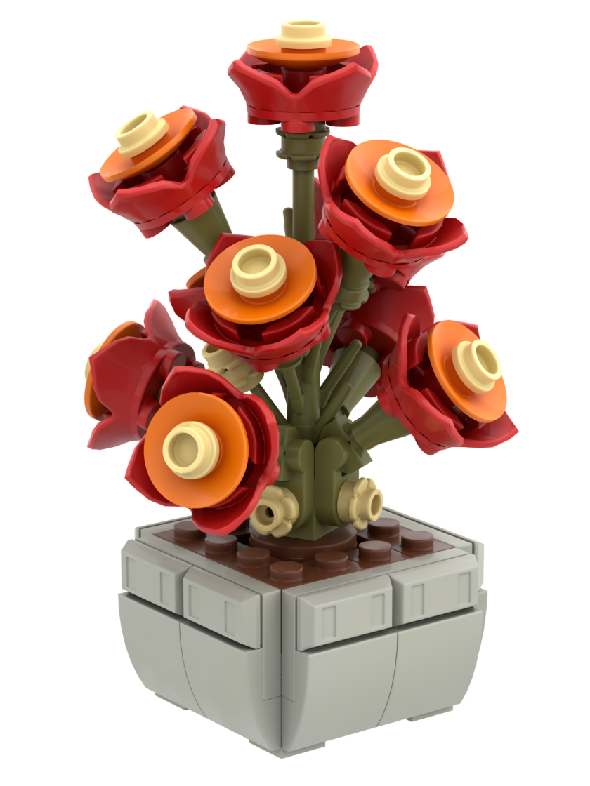 Brixies - Wholesale Bouwset - Kinderen - BRIXIES Plus Mini Bloem "Zonsondergang"0