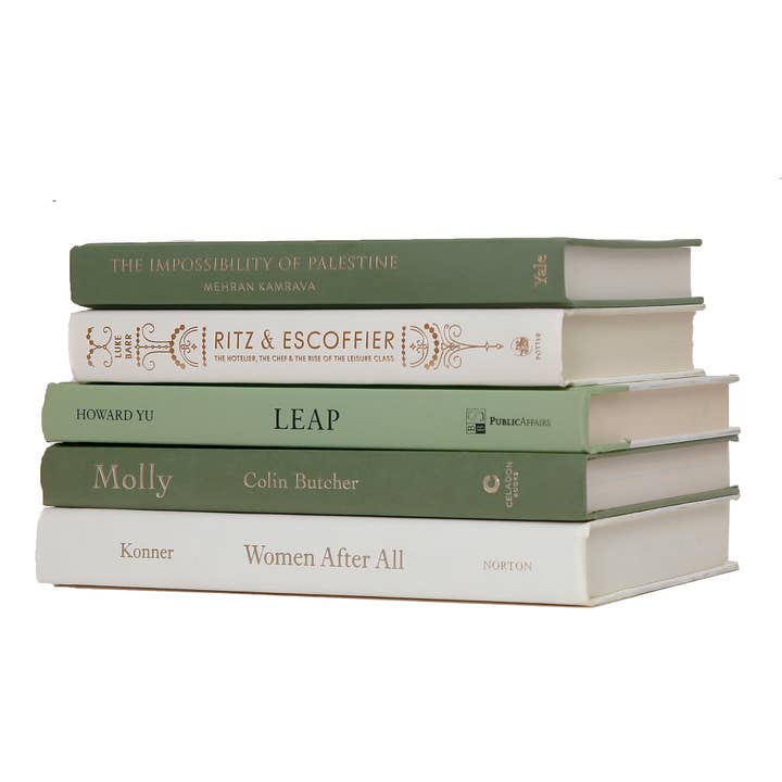 Decorative Green Book Stack - Ivy Cream for wholesale by Booth & Williams