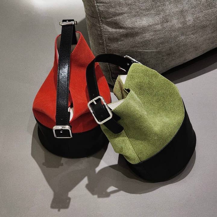 Sook Stainable - Wholesale Shoulder bag – women's - Leather Suede Bucket Shape Bag11