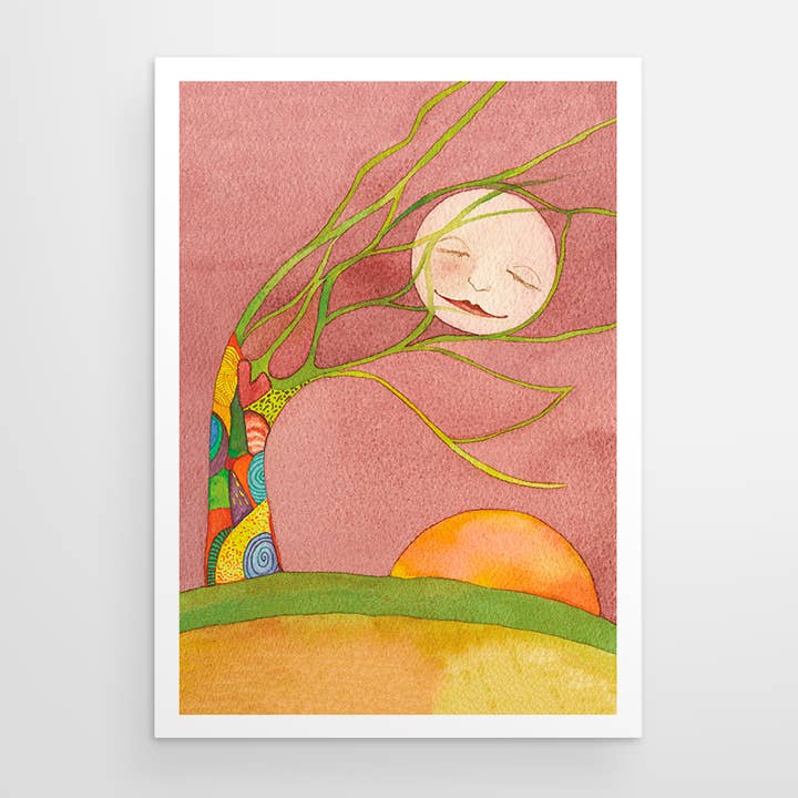 Mand i månen med nedgående sol for engroshandel hos Yogini Collection