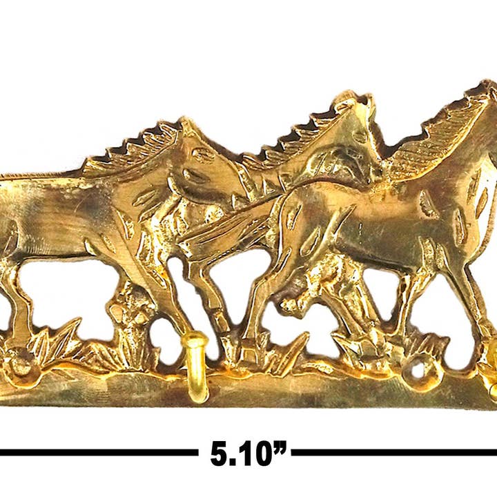 India Overseas Trading Corporation – Großhandel Wandhaken – Schlüsselhalter für kleine Pferde aus massivem Messing, 12,7 cm breit1