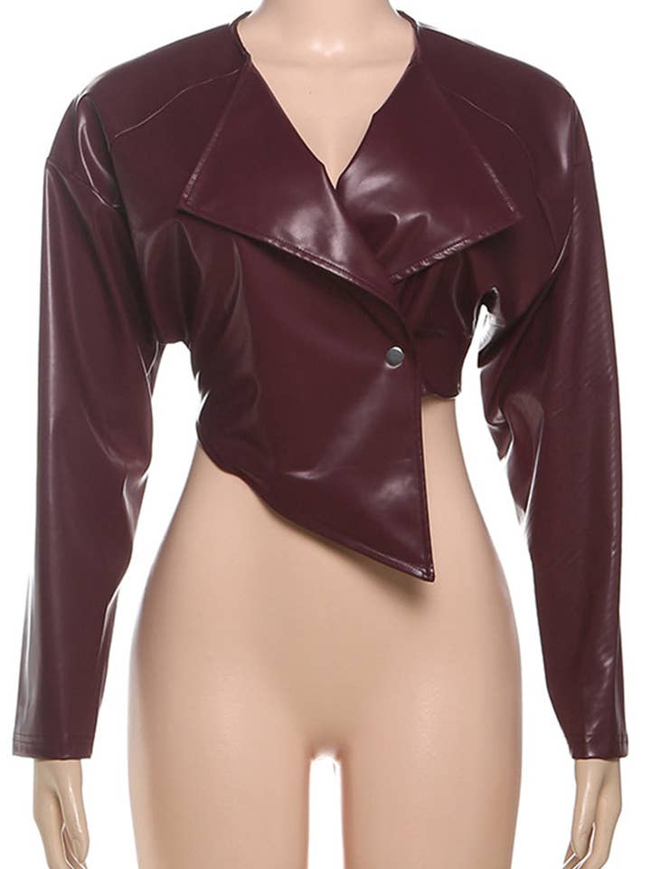 Mccolin - Wholesale Leather Jacket - Women's - Asymmetrical Lapel Leather Jacket6