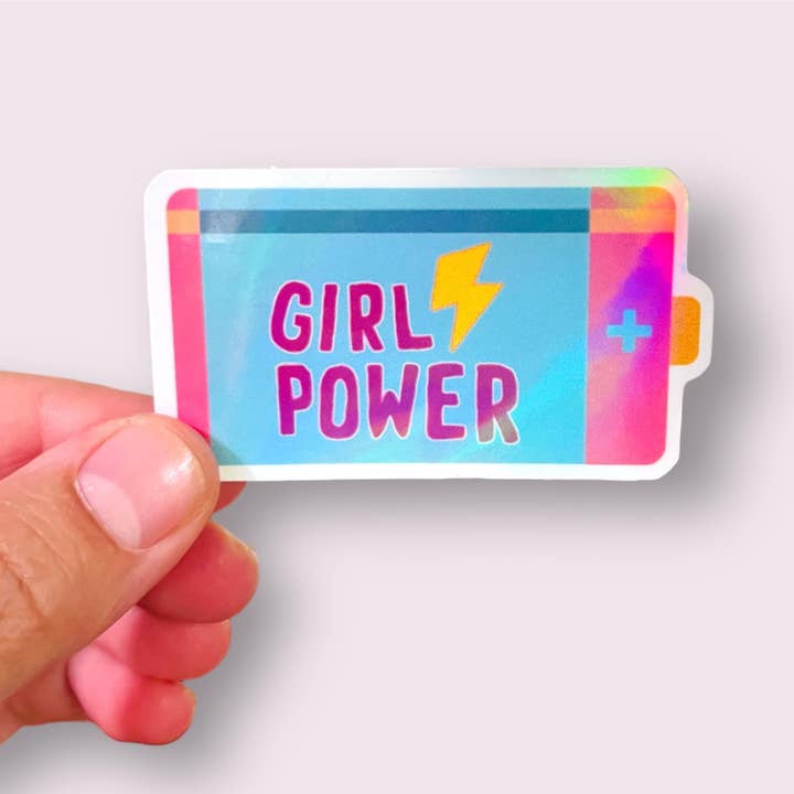 Tiny Baker Creations - Wholesale Sticker - Girl Power Holographic Sticker | Feminist Sticker | Empower