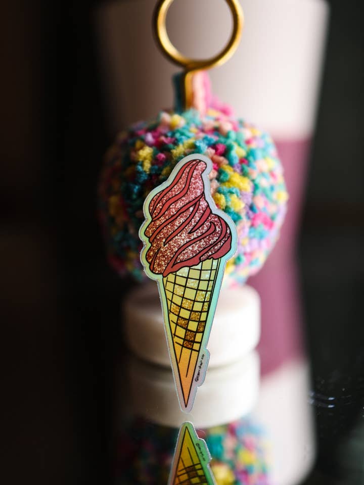 Holographic Ice Cream Sticker for wholesale by The Carrshop