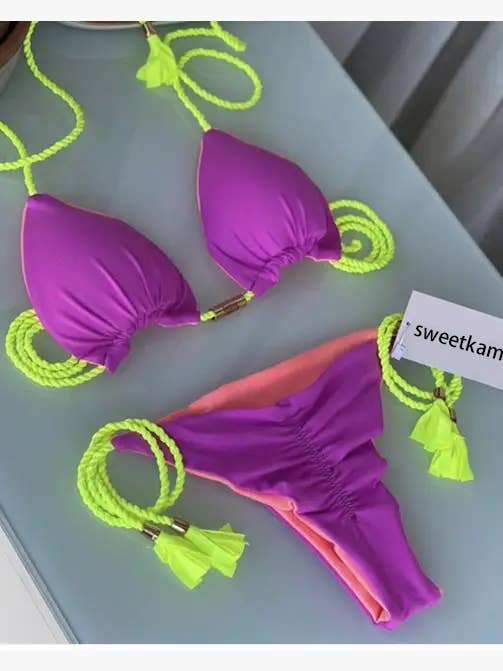 Sweetkama - Wholesale Two Piece Swimsuit - Women's - 2-Piece Color Block Bikini Set Swimsuit 5