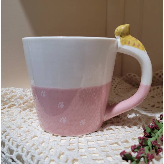 Green Pastures Wholesale – wholesale Coffee mug – Adorable Cat Cups with Cat Handle0