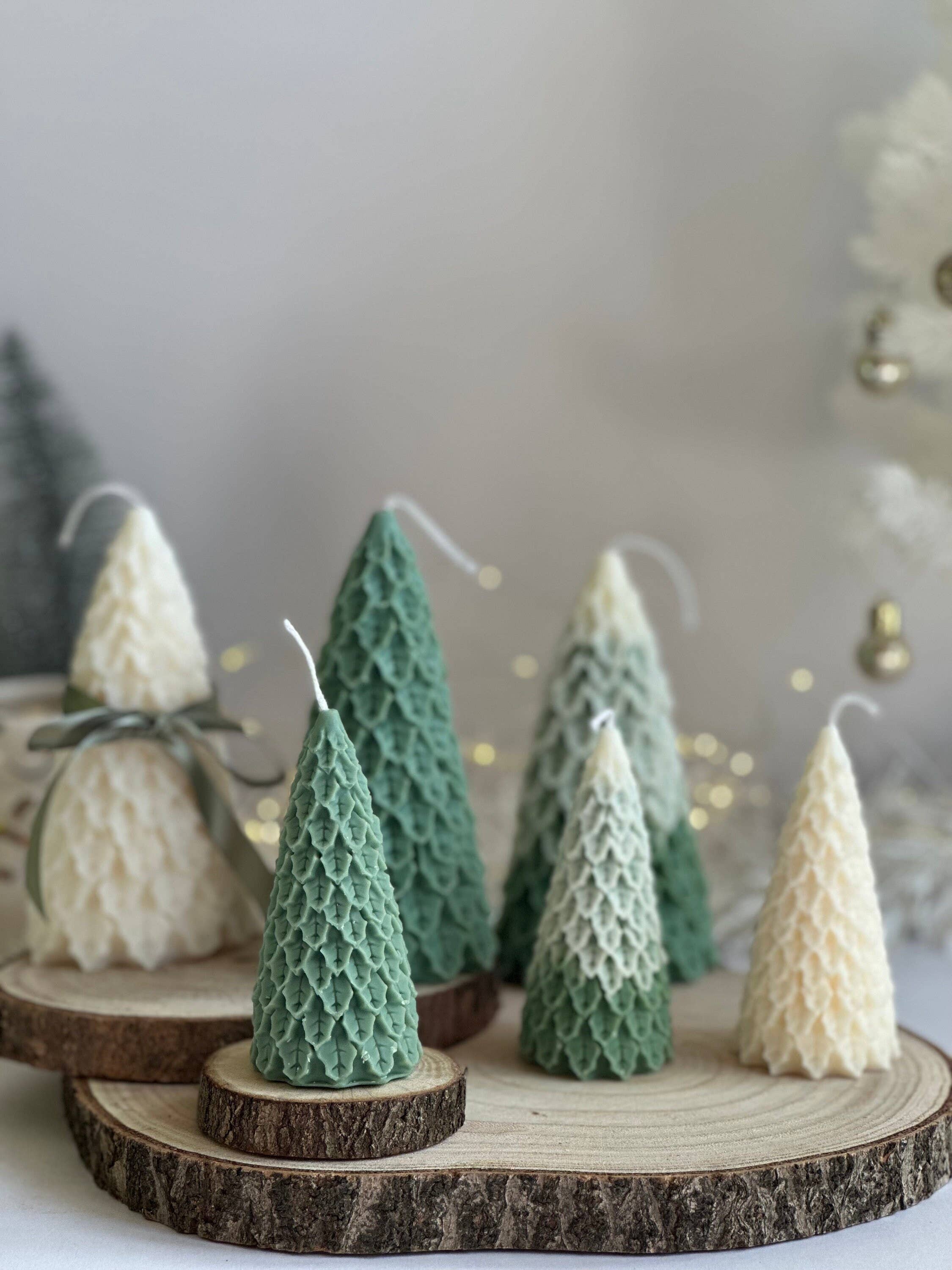 Maison Bohiti - Wholesale Novelty Candle - Soy Wax Large Pine Christmas Tree Candle | Christmas| Pillar4