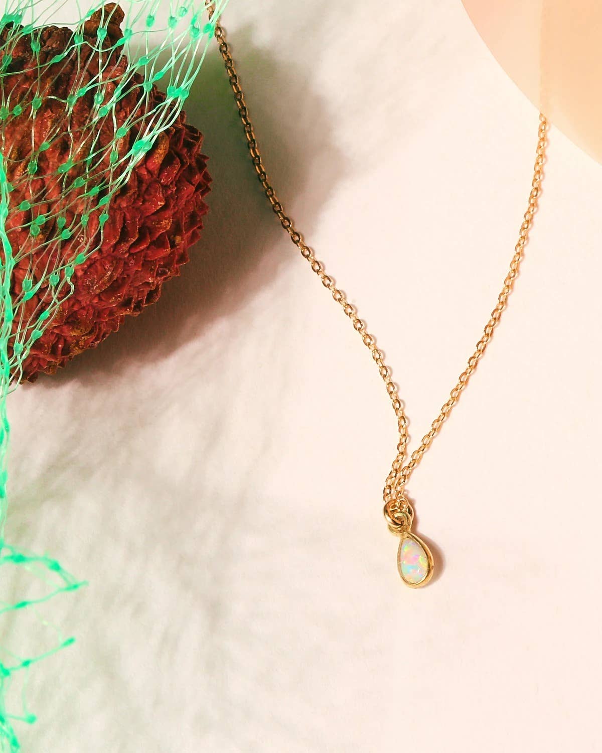 Ofina Jewelry - Wholesale Pendant/Charm Necklace - Elongated Teardrop Opal Necklace4