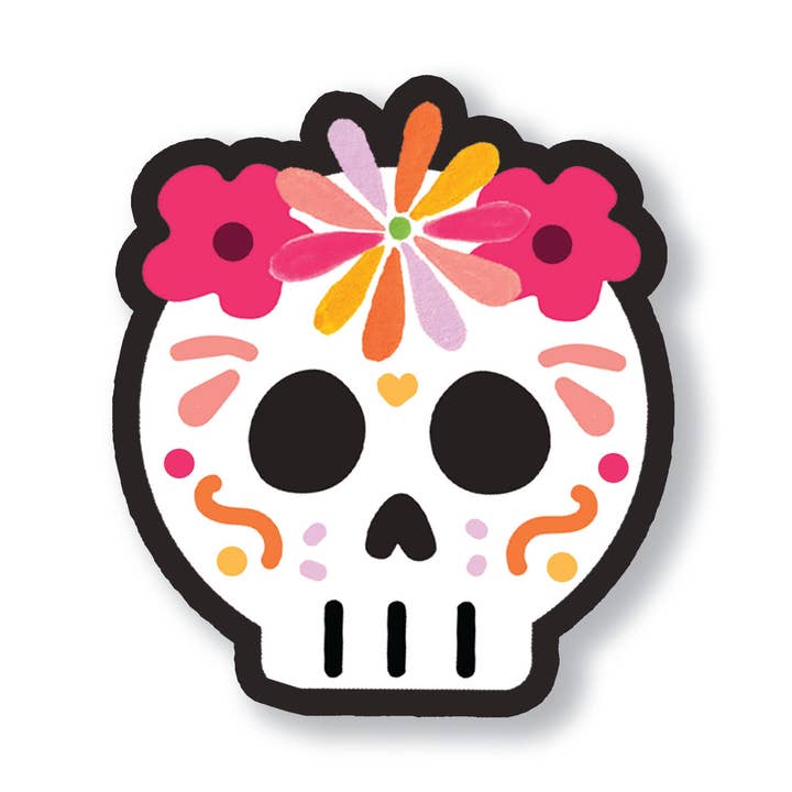 Calavera negra | Pegatina del Día de los Muertos | Pegatina española para venta al por mayor de Isabella MG