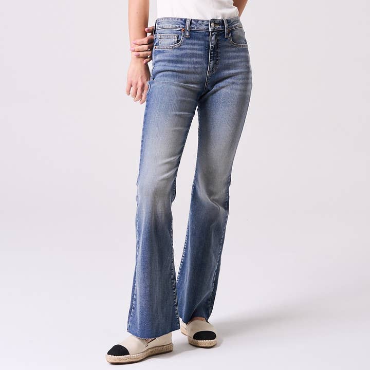 Someday - Wholesale Jeans - Women's - HIGH RISE ULTRA STRETCH RAW HEM FLARE, SI2742-SP