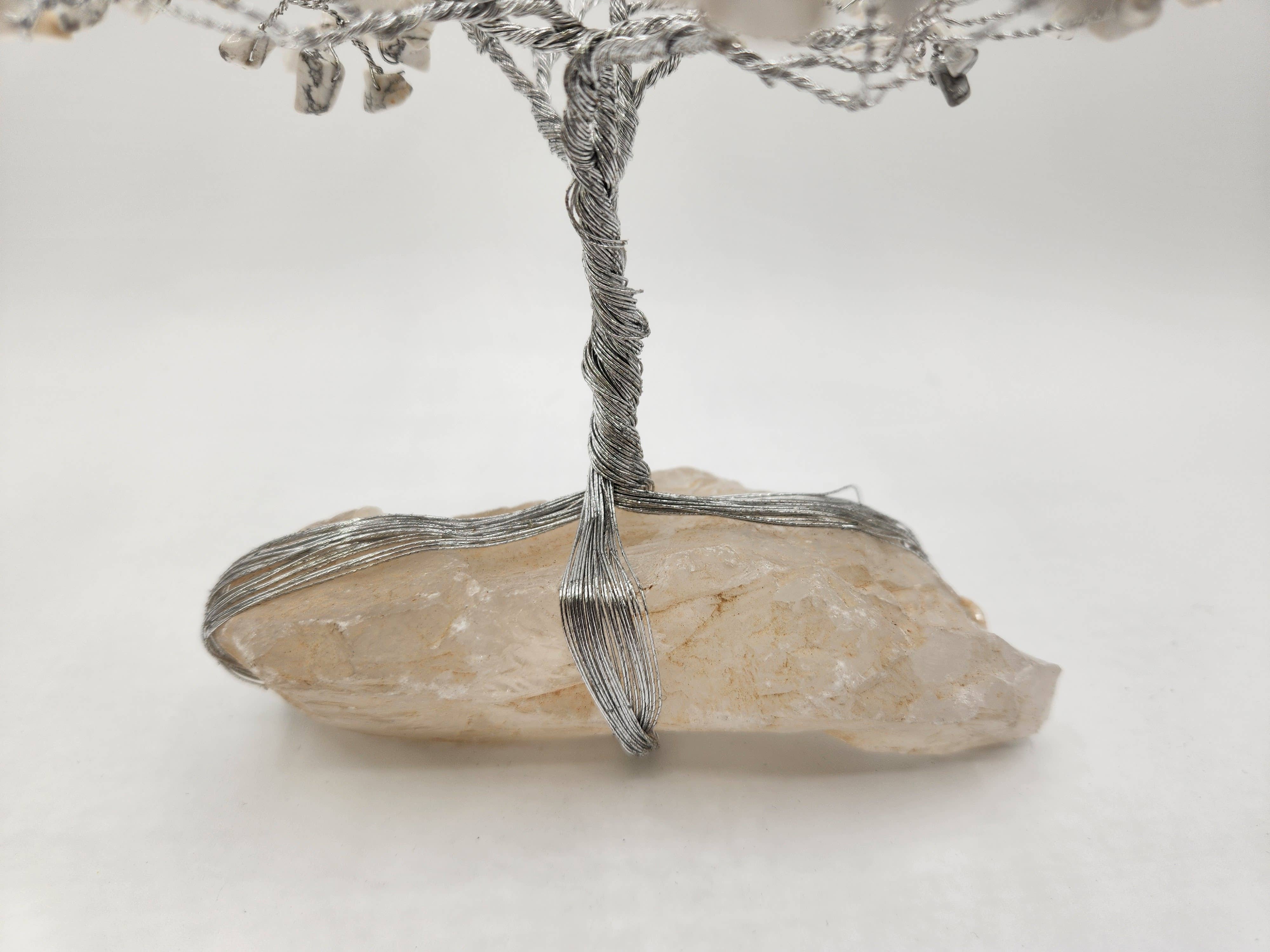 Meraki Gemstones - Wholesale Spiritual Stone/Crystal - Gemstone Tree-White Howlite with Clear Quartz w/Silver Wire2