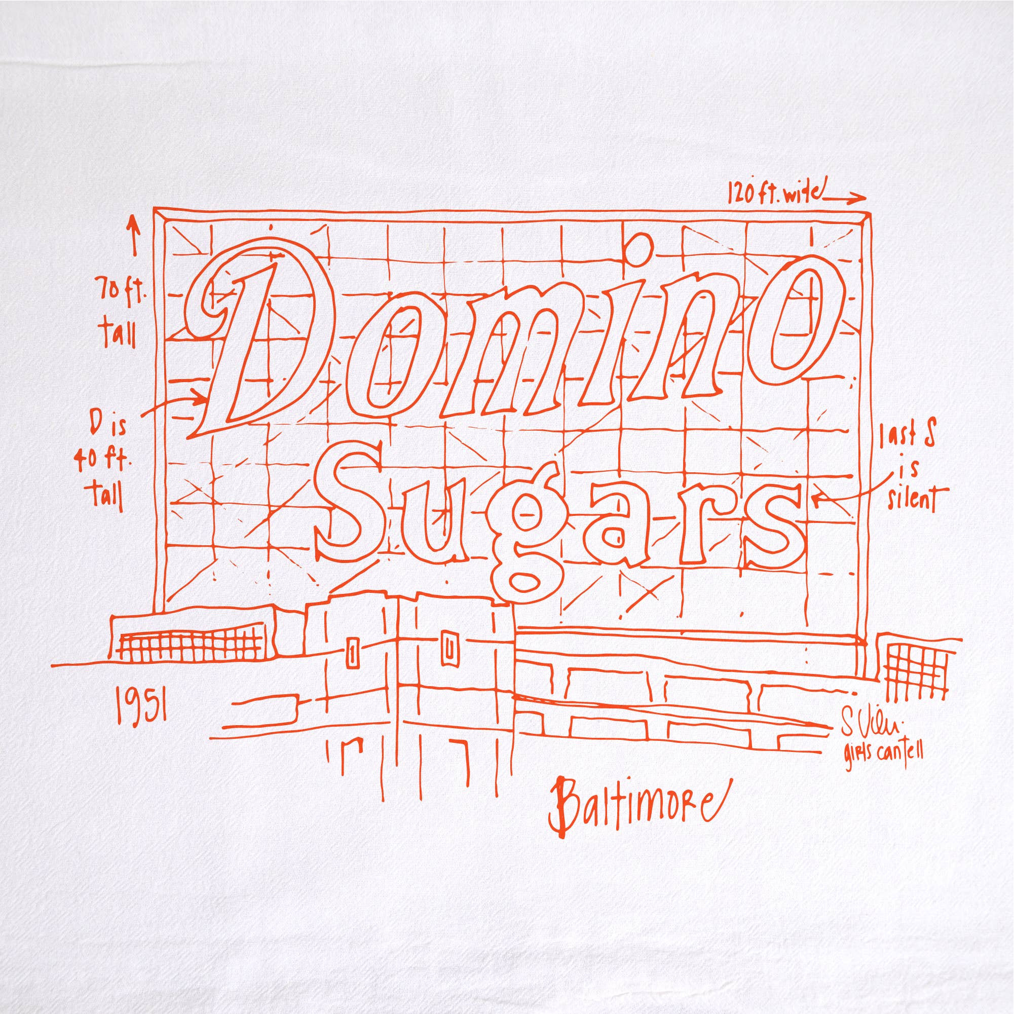 Girls Can Tell - Wholesale Tea Towel - Baltimore Sign Tea Towel | kitchen | flour sack | dish towel1