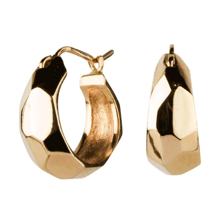 Gold Fragment Huggie Hoops for wholesale by Corey Egan
