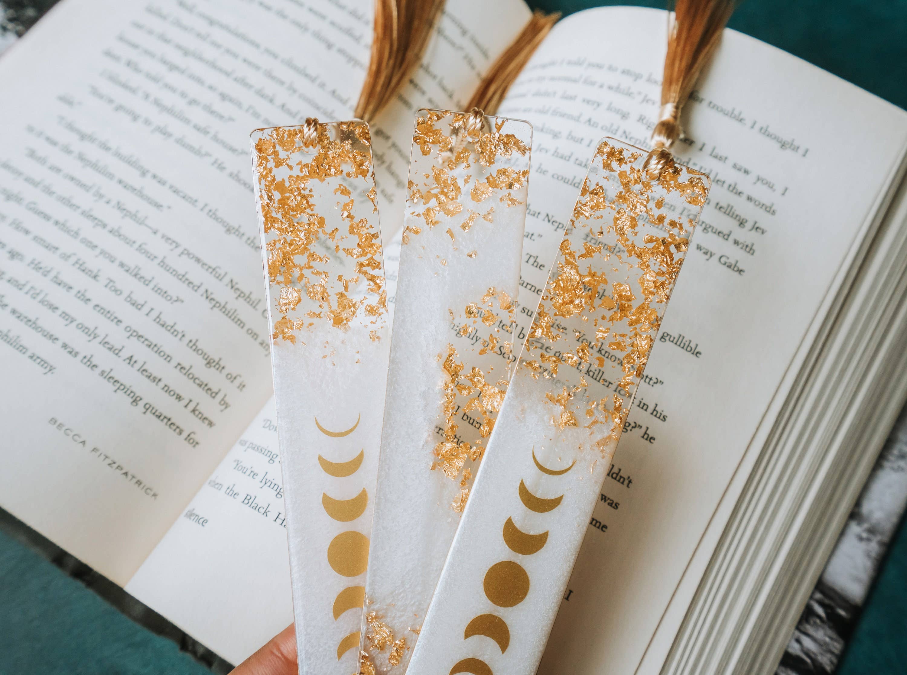 Dège Creative - Vente Marque-page - Phases de la Lune Blanche & Marque-page Géode2