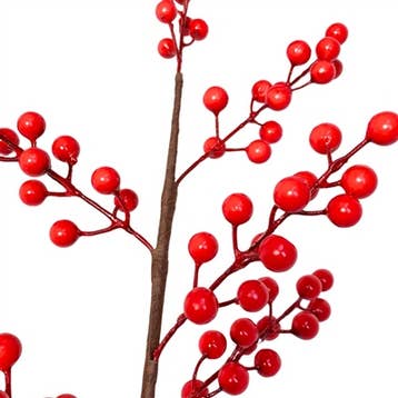 David Christopher's Collection - Wholesale Christmas Decoration - Rolling Hills Christmas Berry Spray - Red 26"1