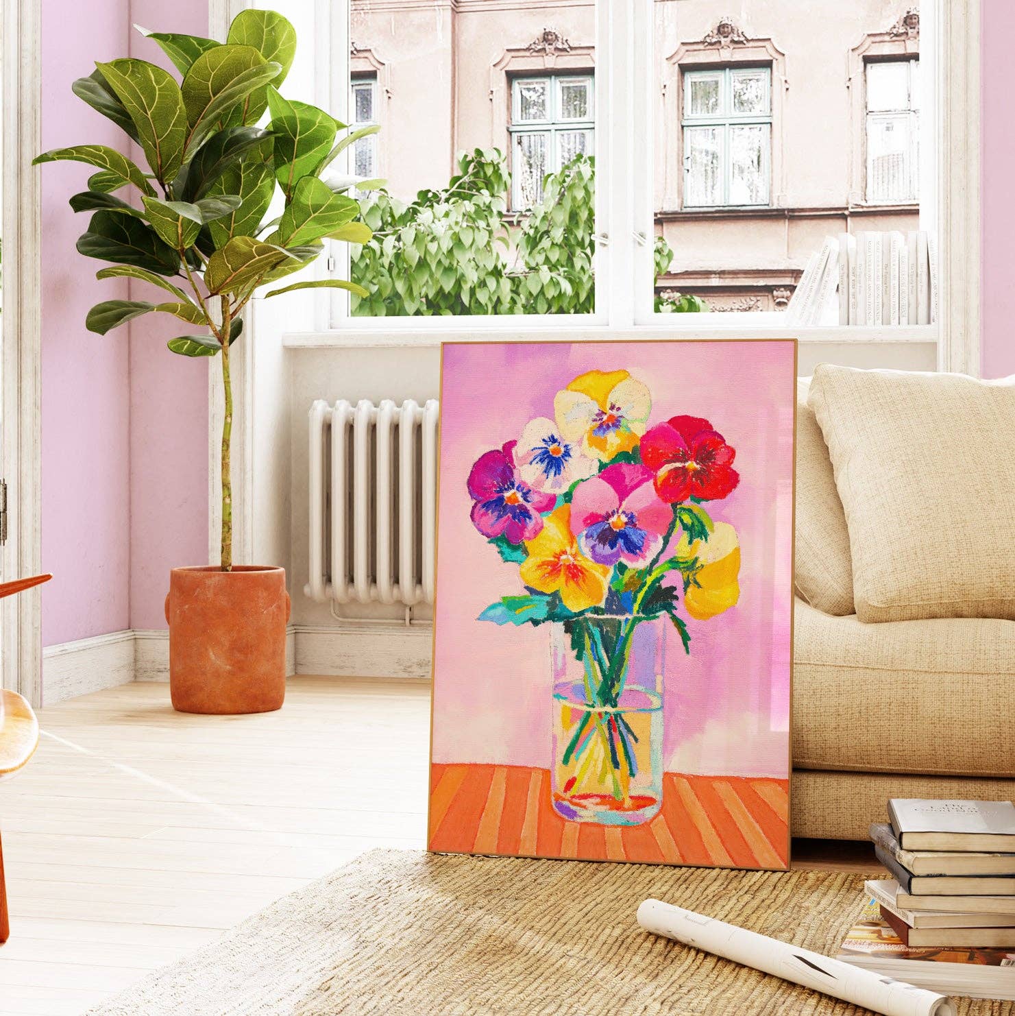 Julia Ockert – Impressão artística por atacado – Impressão de Arte Pansies In Wonderland5