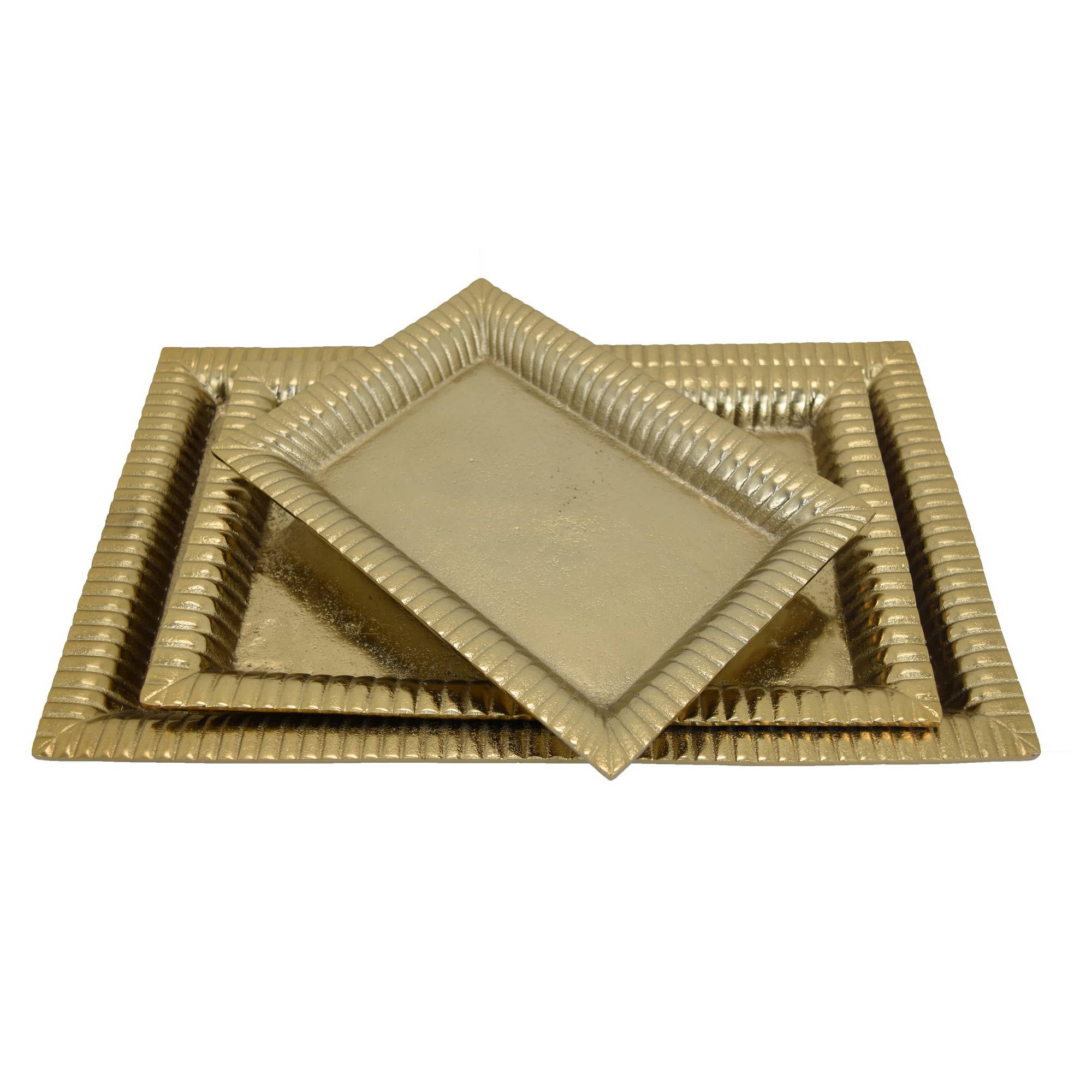 Gold Metal Tray S/3 - 21743 for wholesale on Faire0
