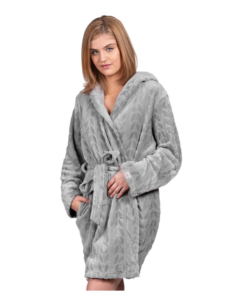 LATTELOVE by Coffee Shoppe - Wholesale Robe - Women's - Coffee Shoppe Cozy Textured Plush Robe7