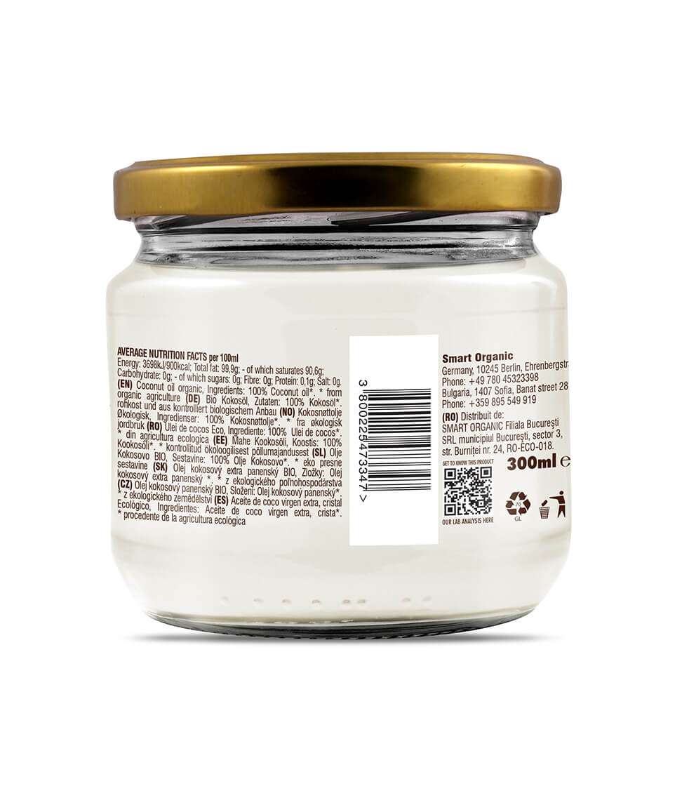Smart Organic - Wholesale Cooking Oil - Coconut Oil, Extra Virgin, Bio, Dragon Superfoods, 300ml2