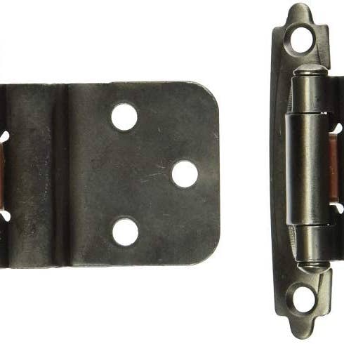 UBM Wholesale - Wholesale Knob/Pull - Brainerd 3/8" Pewter Inset Hinge, Heirloom Silver1