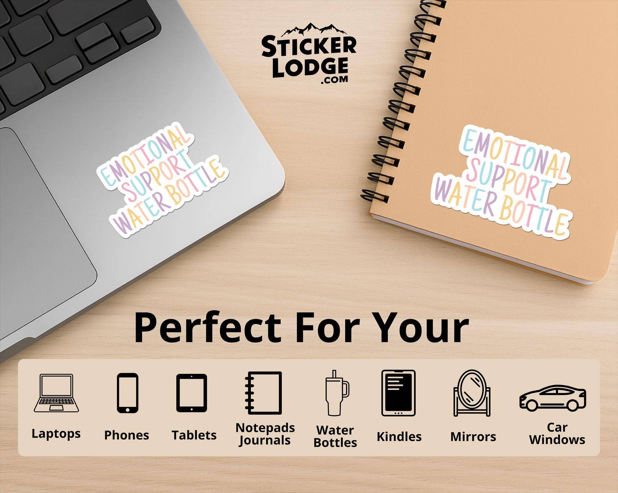 Sticker Lodge - Wholesale Phone & Laptop Stickers - Emotional Support Water Bottle Vinyl Sticker2