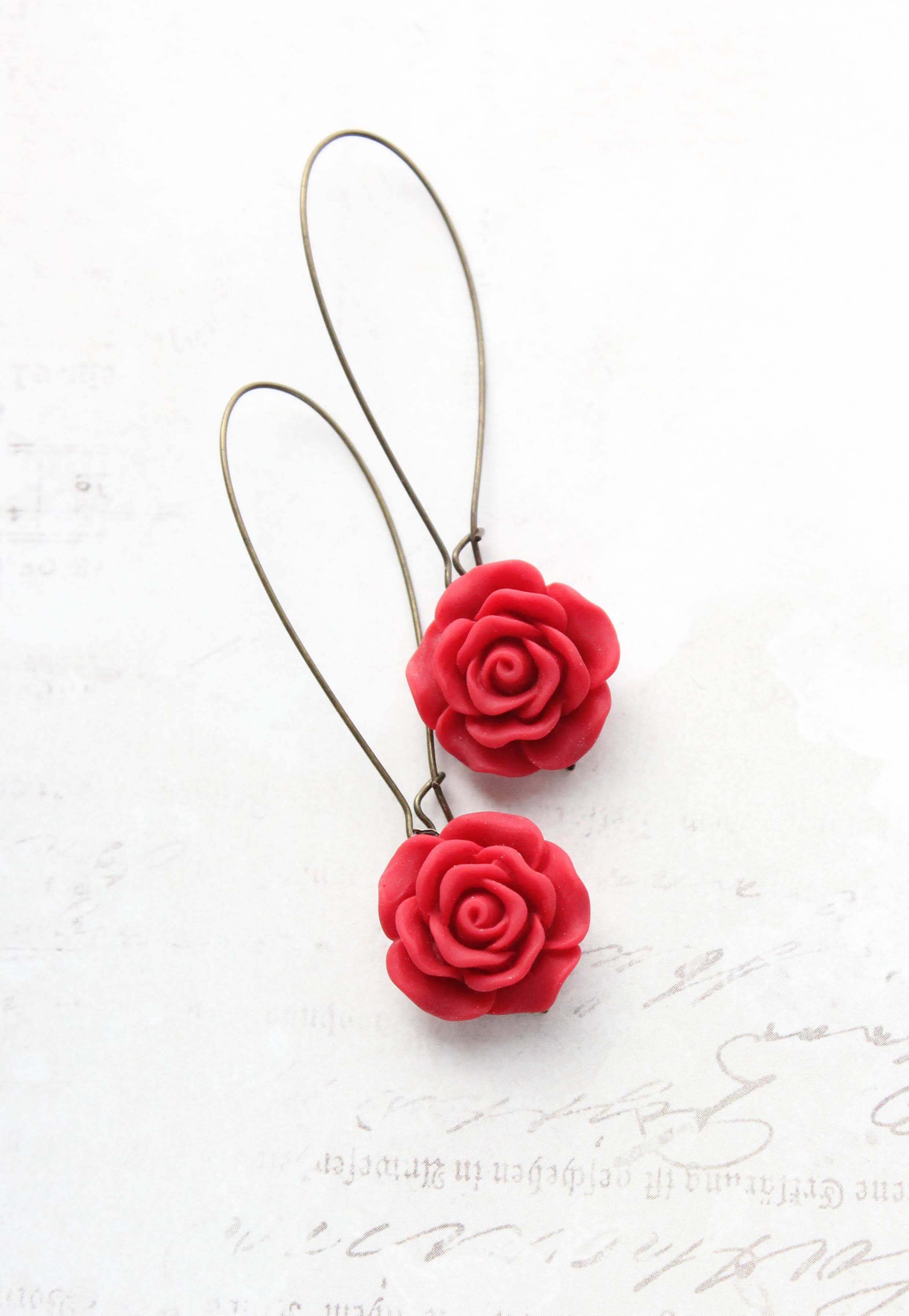 A Pocket of Posies - Wholesale Dangle Earrings - Rose Earrings - (28 colors/styles)4