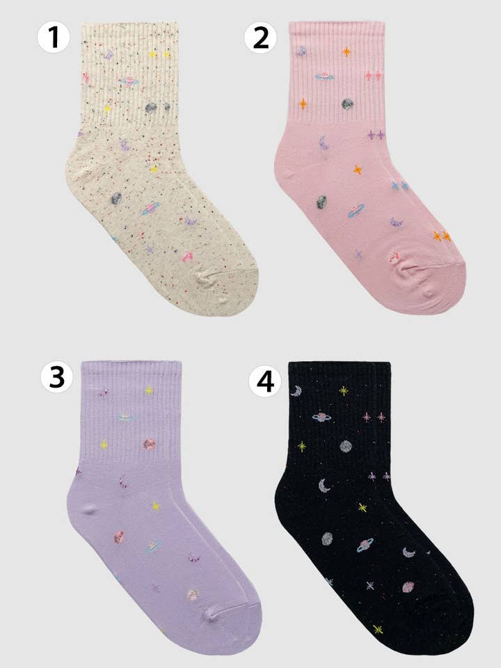 Women's Crew Universe Board Socks for wholesale by 7DAYSSOCKS