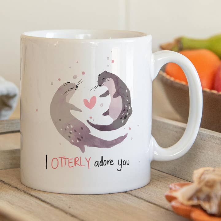 Mug couple avec inscription I otterly adore you pour la vente par Manta Makes