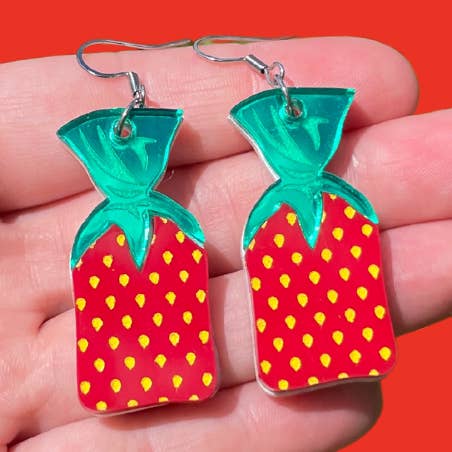 Strawberry Candy Earrings for wholesale by Mini Kitty Designs