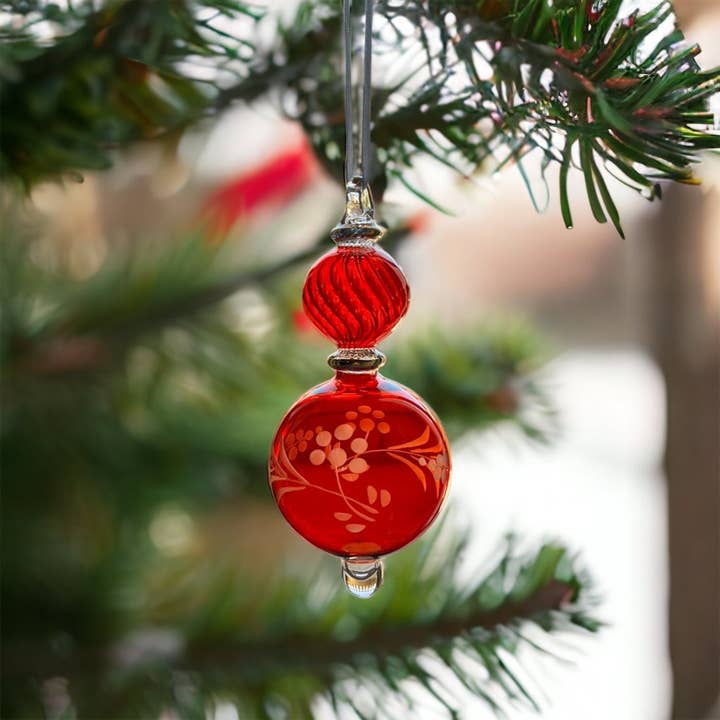 LesTroisPyramides - Wholesale Tree Topper - Red Christmas Tree Topper - Blown Glass Ornament