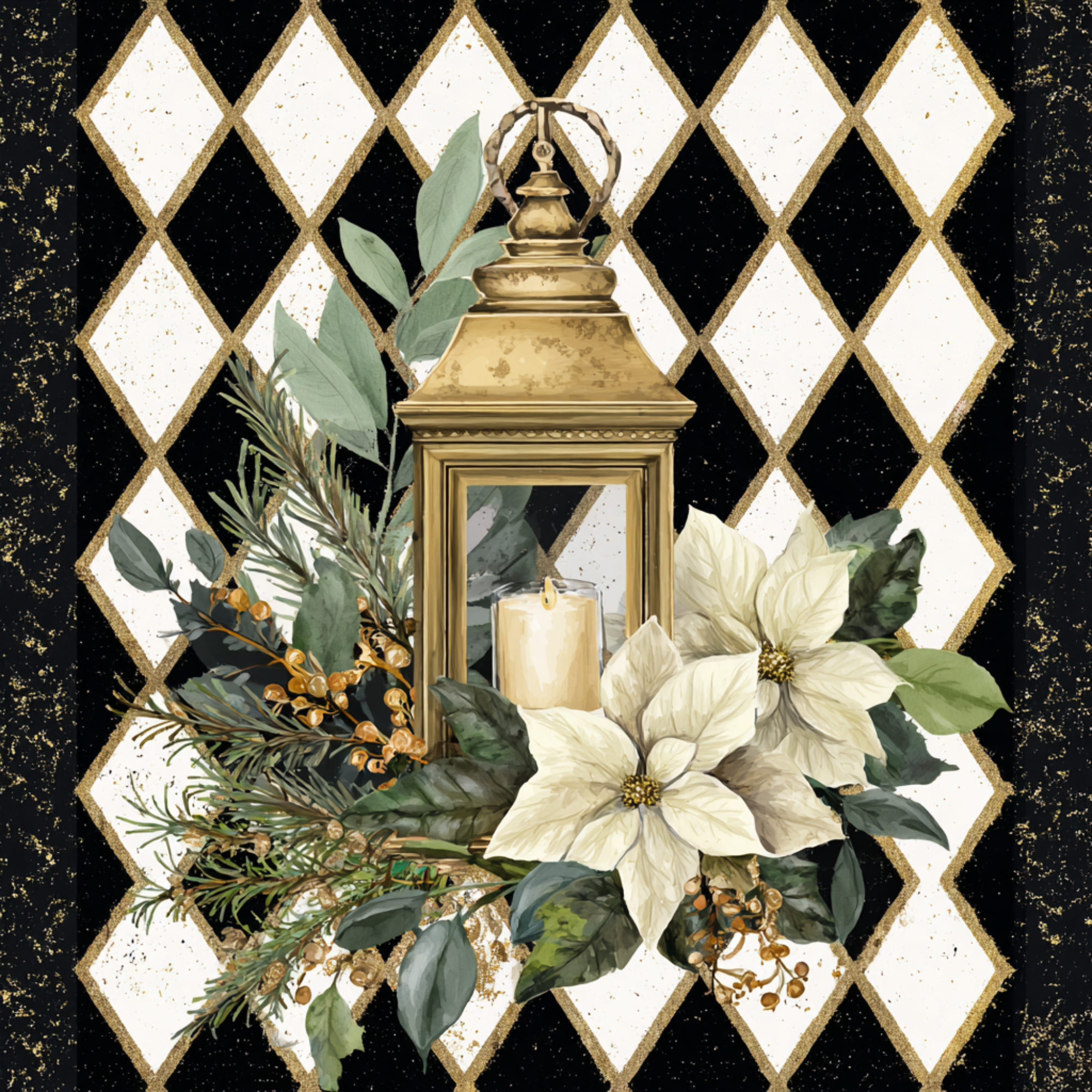 Trendy tree - Wholesale Sign - 10" x 10" Elegant Holiday Lantern Sign TTE-3130