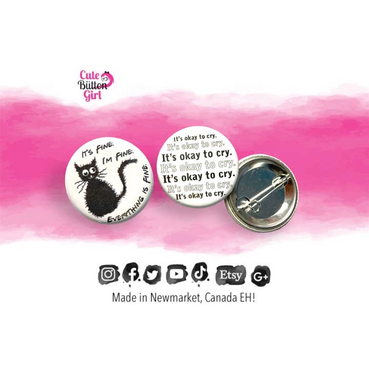 1,25 tum & 2,25 tum Allt är bra för wholesale av Cute as a Button Girl