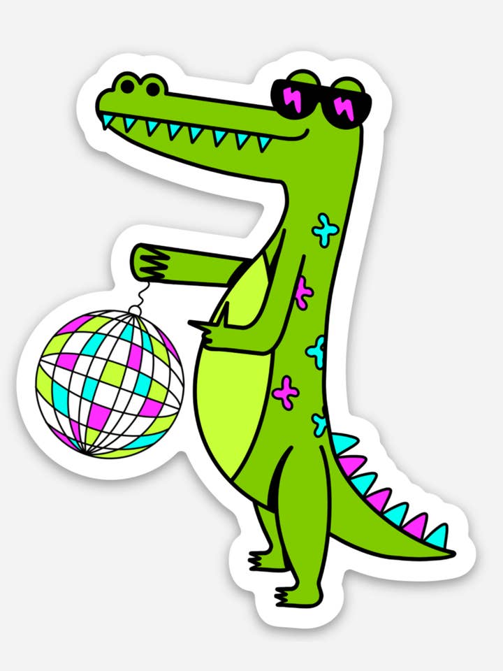 Pegatina Disco Gator para venta al por mayor de Liminal Moon Art Club